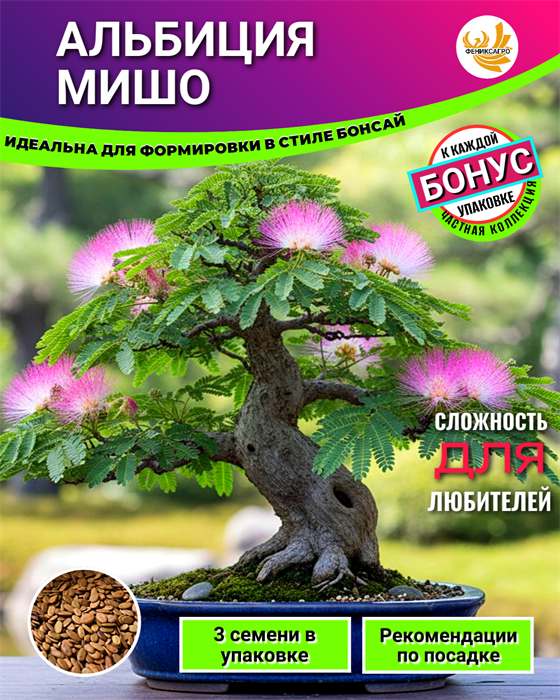 Альбиция МИШО-Семена для Бонсай 3 семени + Бонус + Рекомендации по посеву БЕСПЛАТНО! 10532