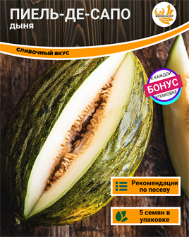 {{photo.Alt || photo.Description || 'Дыня Пиель-Де-Сапо Сливочная семена 5шт + Бонус + Рекомендации по посеву БЕСПЛАТНО!'}}